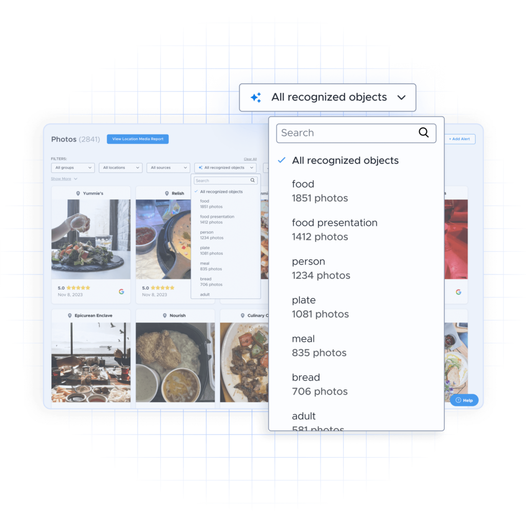AI being used to search photos for certain objects. 